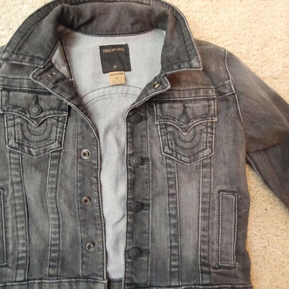Youth Girls size 6 True Religion denim jacket blac - Picture 3 of 4
